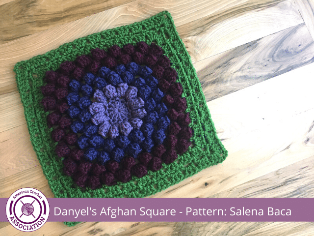 crochet square motif laying flat