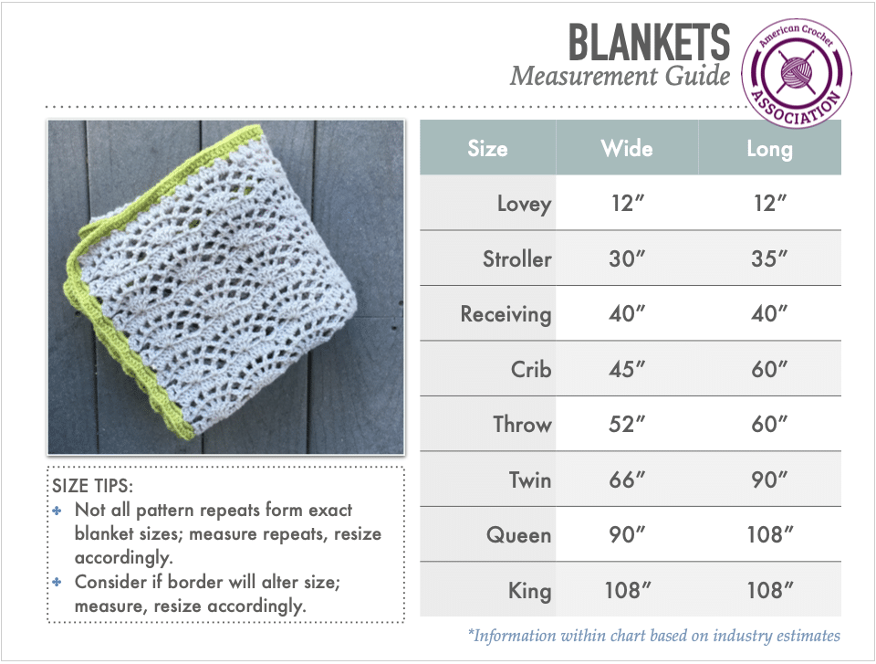 Crochet blanket size online guide