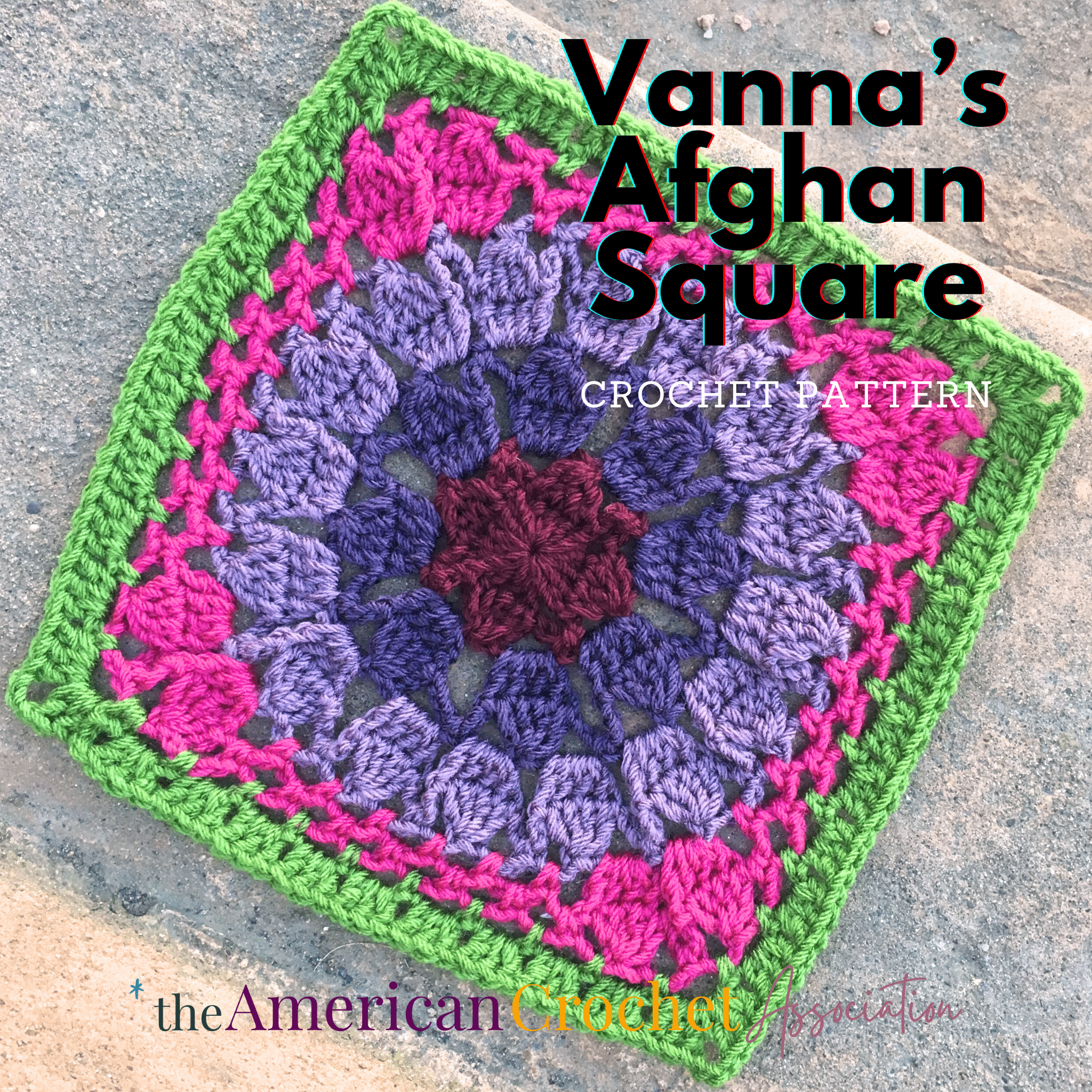 Vanna's Afghan Crochet Square Close UP 2 - American Crochet Association