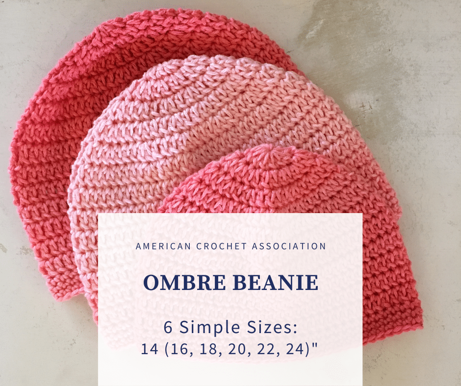 Ombre Beanie: Easy Crochet Pattern with 6 Sizes