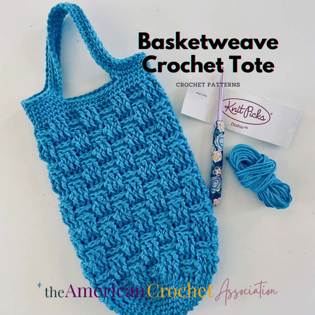 Basketweave Crochet Tote - Close UP - American Crochet Association (1)