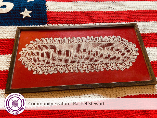 Crochet Community Feature - Rachel Stewart - Filet Crochet Name Plate