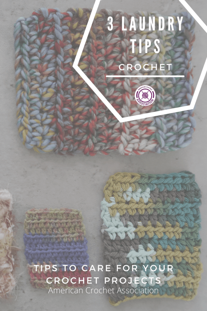 crocheted rectangles in different colors of yarn laying flat