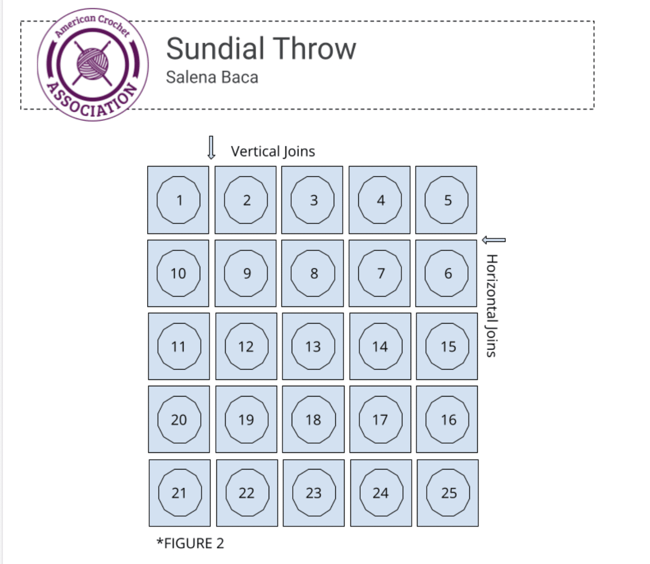 sundial throw motif joining diagram