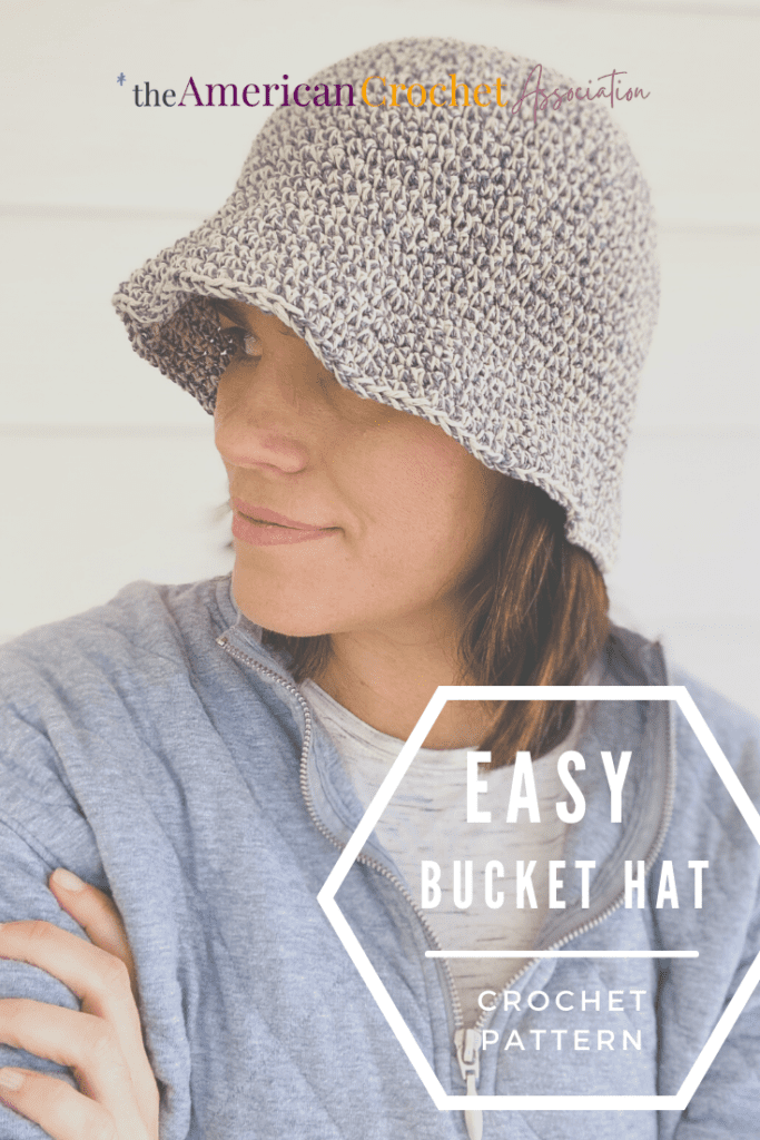 Crochet bucket hat on woman