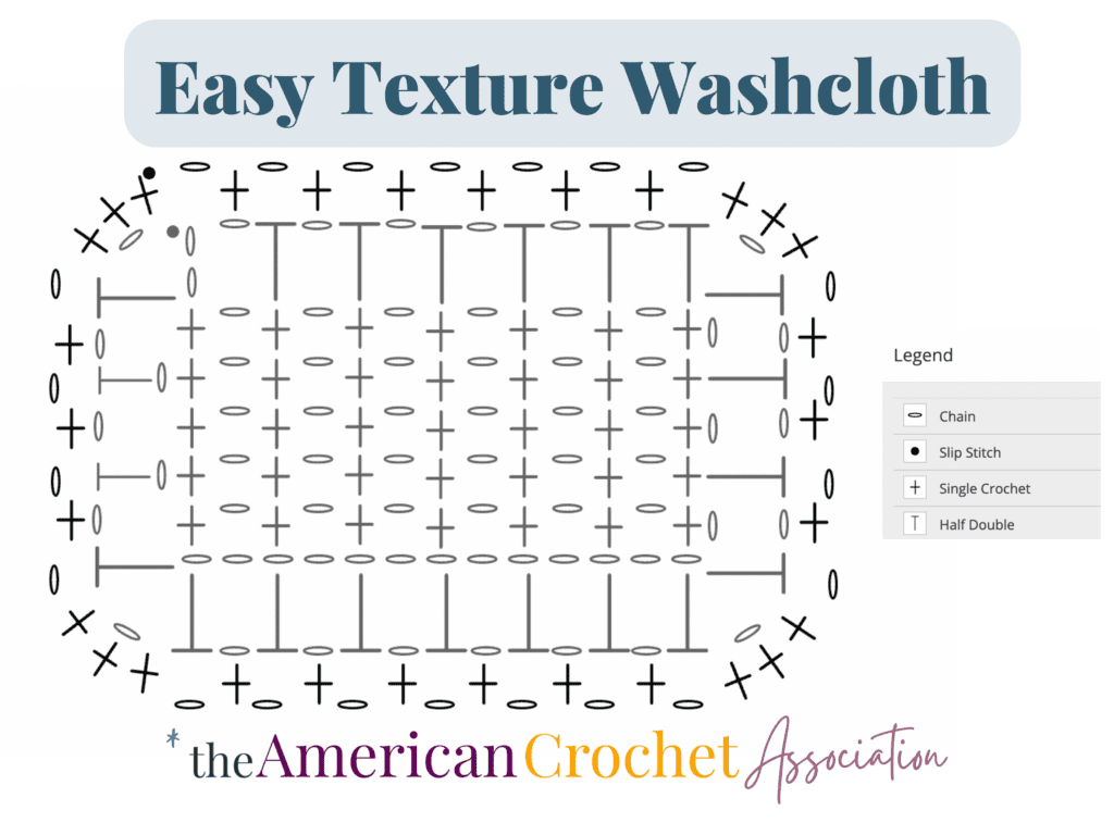 crochet stitch chart: Easy Texture Washcloth