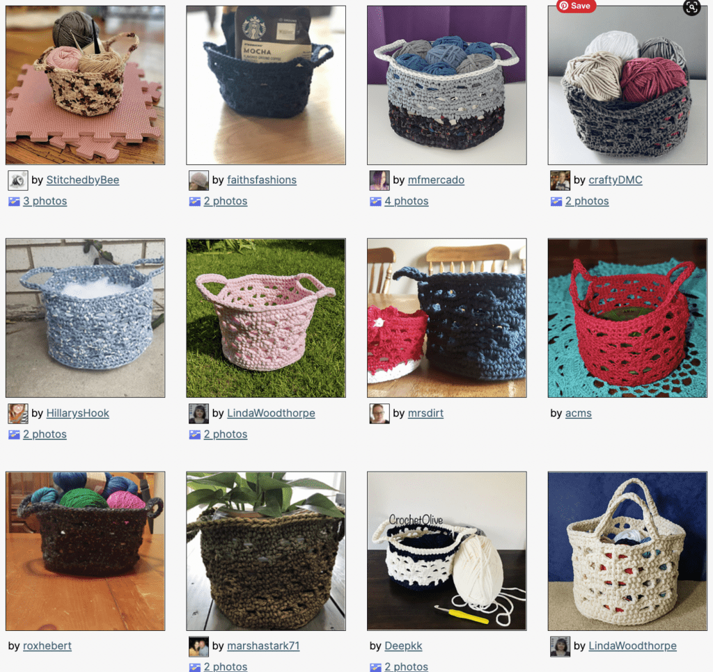 Ravelry projects fast track crochet baskets