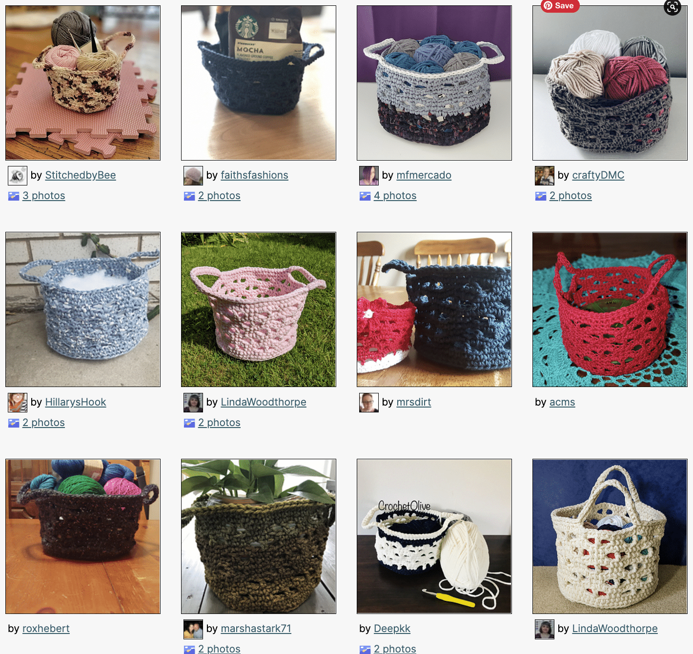 Ravelry projects fast track crochet baskets