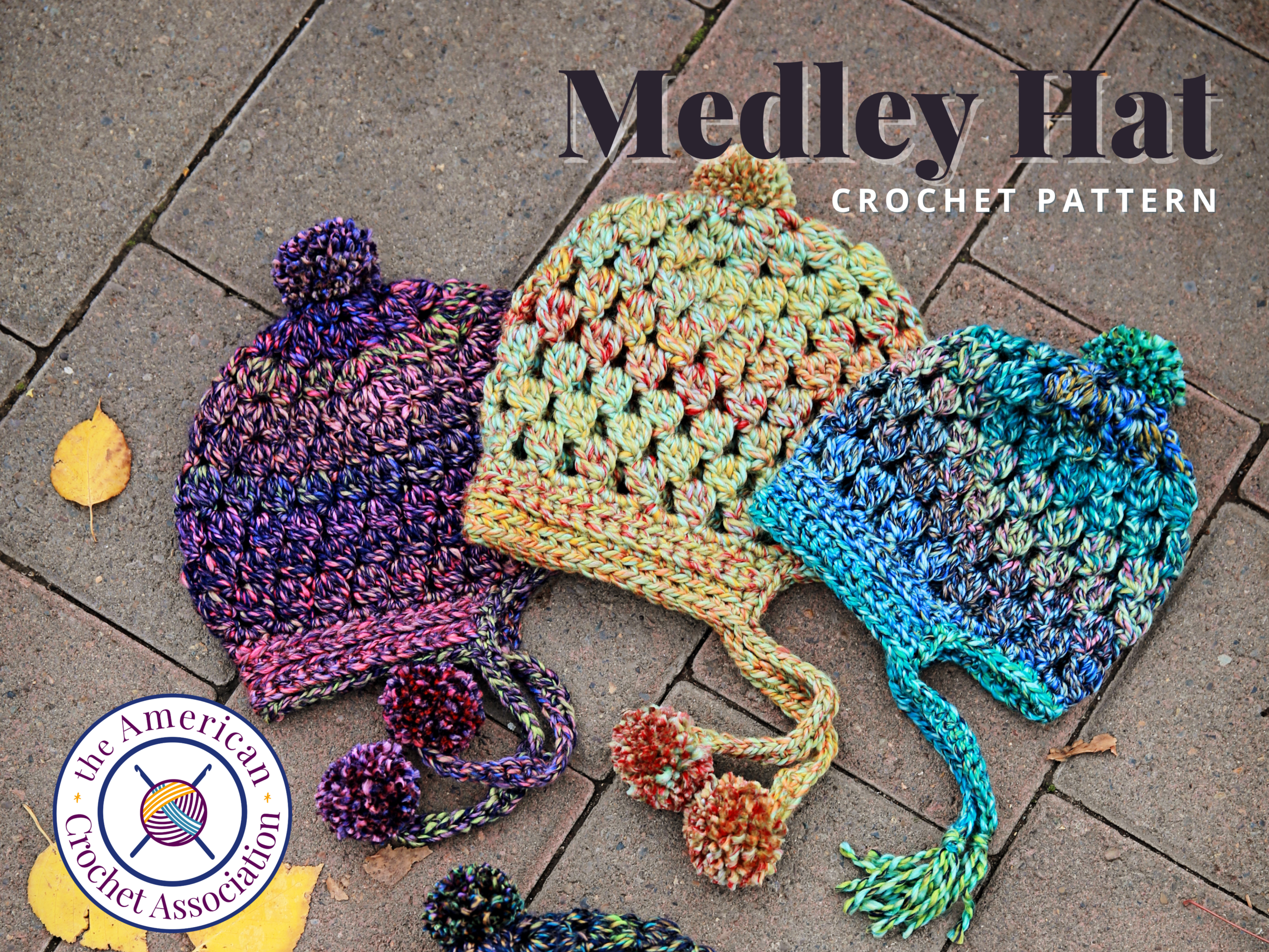 The Medley Crochet hat can be worked in 4 different sizes: 16”, 20”, 24” around!