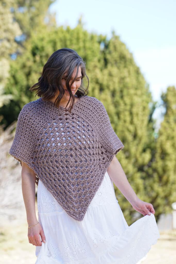 Poncho - Learn how to make a crochet Granny Square and create 10 stunning accessories with my newest book - Crochet Granny Square Tops, Bags, and More!