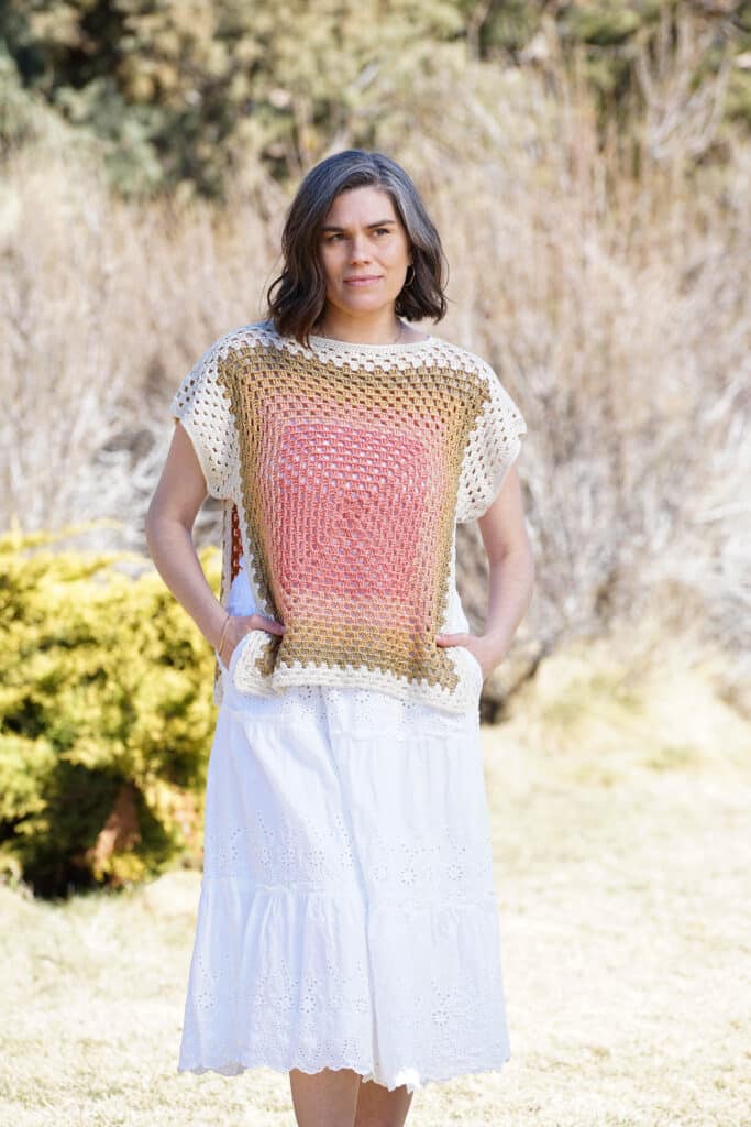 Crochet Top - Learn how to make a crochet Granny Square and create 10 stunning accessories with my newest book - Crochet Granny Square Tops, Bags, and More!