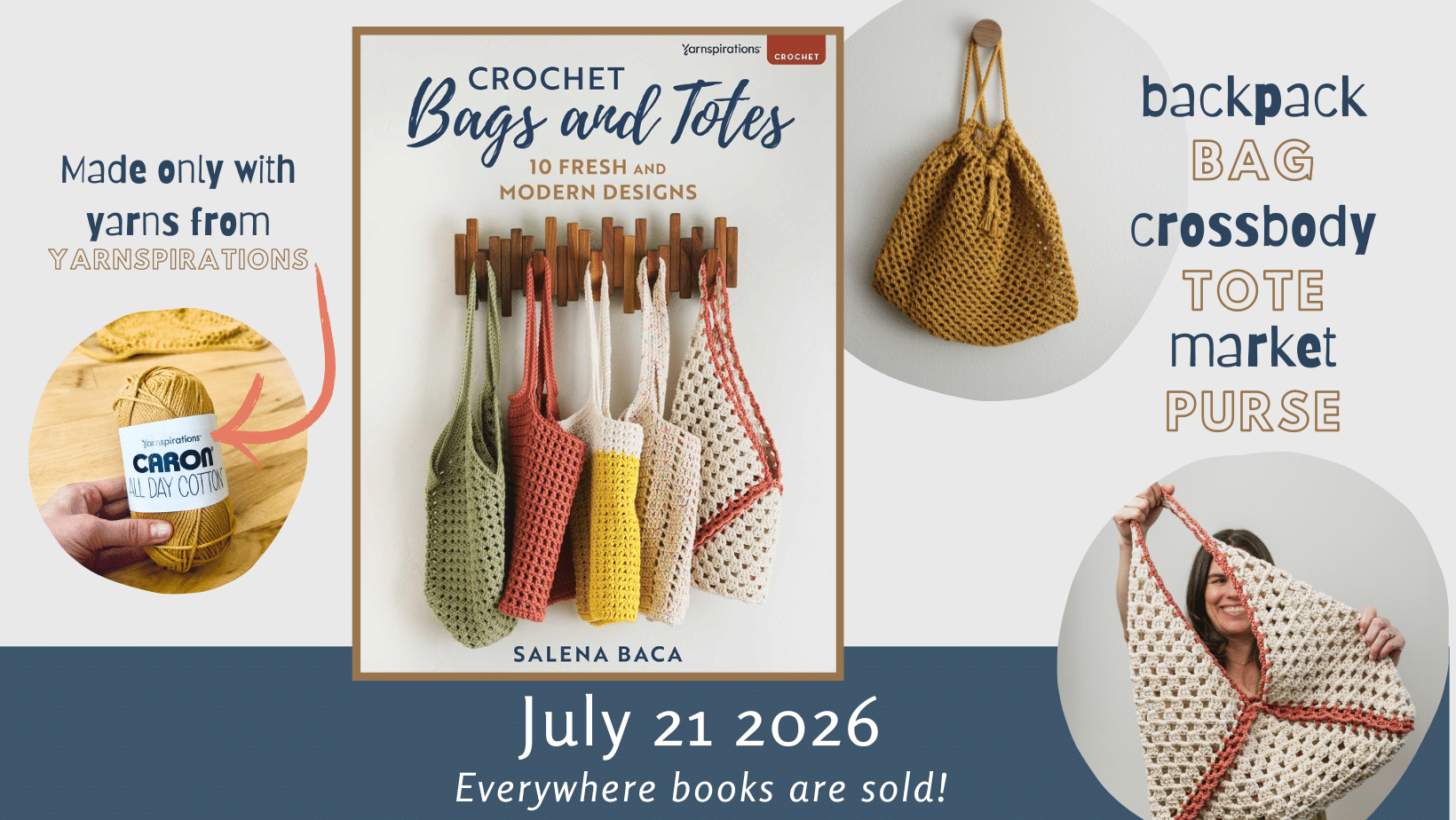 Crochet Bags and Totes Pattern Book - Salena Baca - American Crochet Association - Yarnspirations